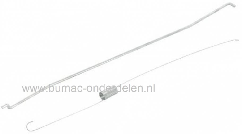 Regulateurstang met Veer SV200 en R200 GGP Motoren op Grasmaaiers - Benzinemaaiers - Loopmaaiers van Stiga - Castelgarden - Alpina en Mountfield