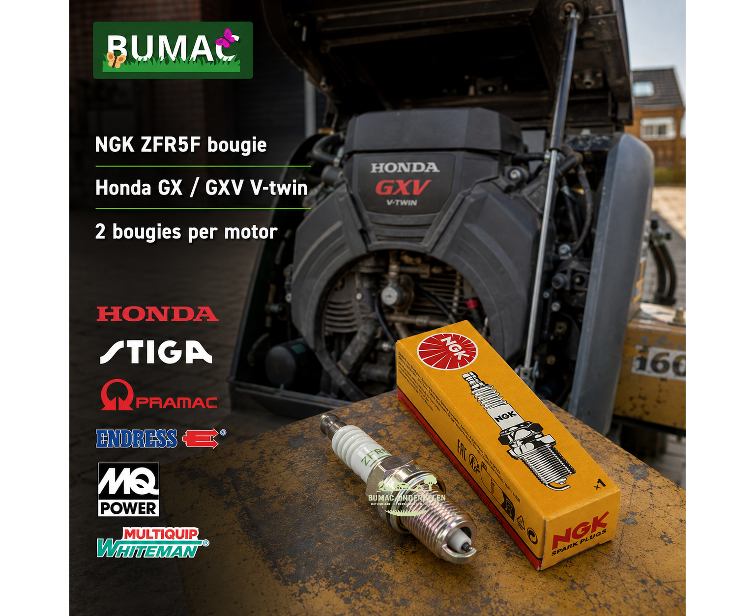 NGK ZFR5F bougie onderdeel voor Honda GX630, GX660, GX690, GXV630, GXV660 en GXV690 V-twin motoren