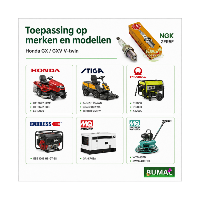 NGK ZFR5F bougie onderdeel voor Honda GX630, GX660, GX690, GXV630, GXV660 en GXV690 V-twin motoren