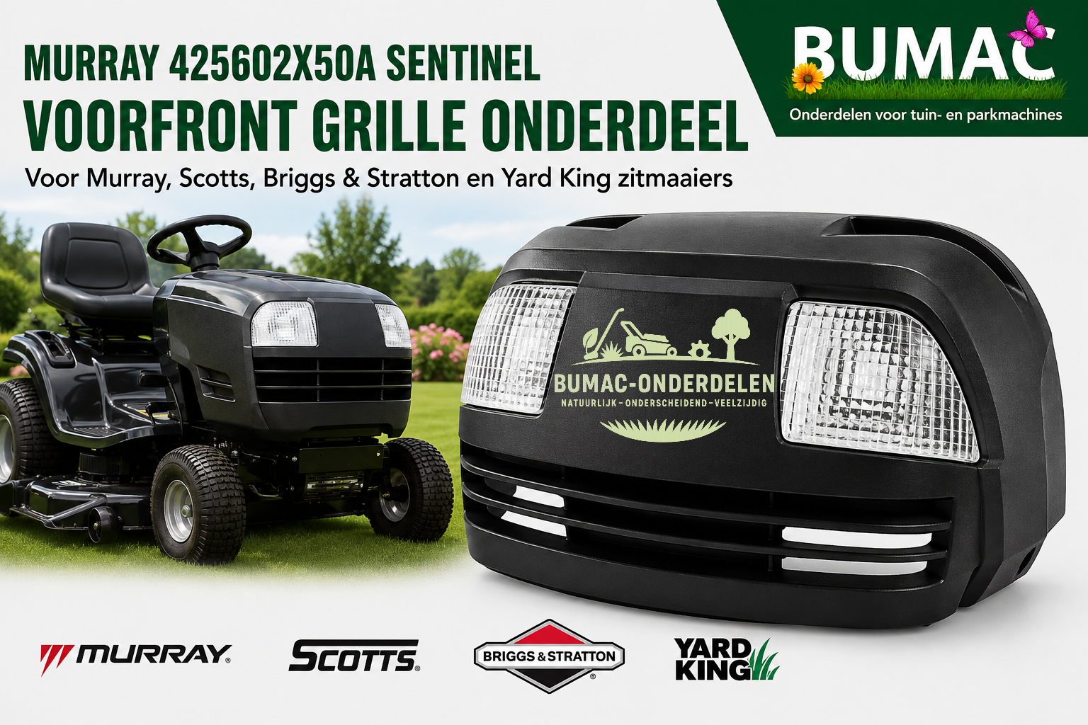 Murray 425602X50A Sentinel 170/107 Automatic voorfront motorkap grille onderdeel voor Murray, Scotts, Briggs & Stratton en Yard King zitmaaiers