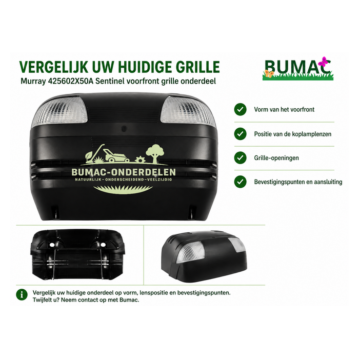 Murray 425602X50A Sentinel 170/107 Automatic voorfront motorkap grille onderdeel voor Murray, Scotts, Briggs & Stratton en Yard King zitmaaiers