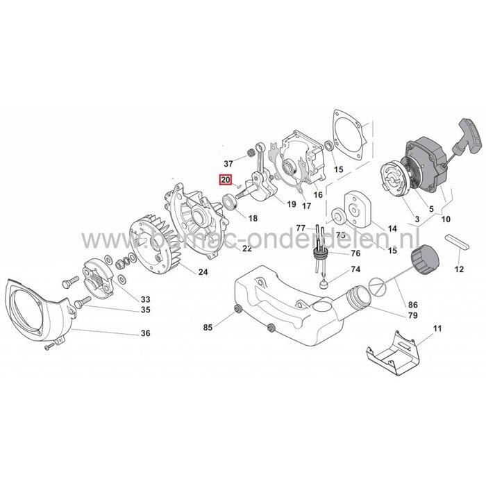 Spie voor CASTELGARDEN - STIGA - ALPINA - MOUNTFIELD XB26J - XB34 - XR26J - BJ325 - BJ335 - BJ345 - MBCP254 - MGTP254 Bosmaaiers - Bermmaaiers - Strimmers, Spieën voor Krukassen