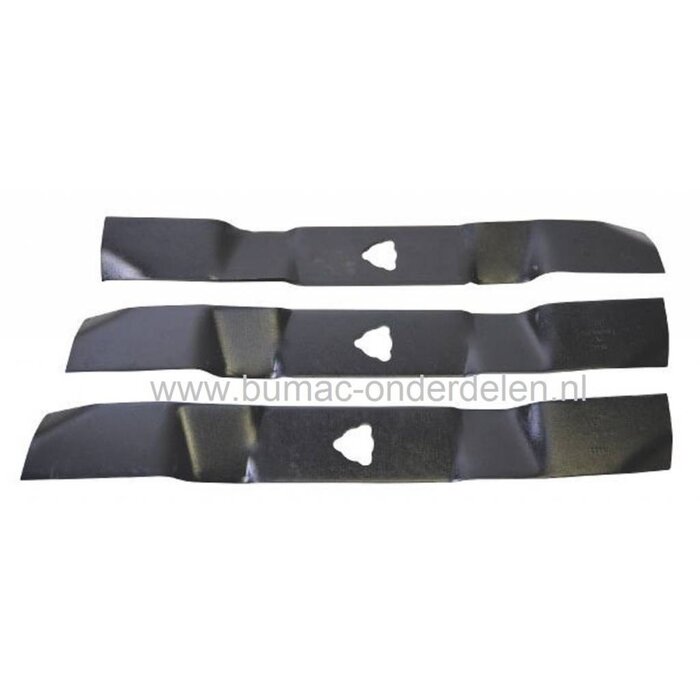 Messet 49,5 Cm voor STIGA - CASTELGARDEN - ALPINA - MOUNTFIELD, Set van 3 Maaimessen 2x Linksdraaiend en 1x Rechtsdraaiend Mes voor Zitmaaier - Frontmaaier - Tuintrekker, Stiga Titan 135B - Titan 135H