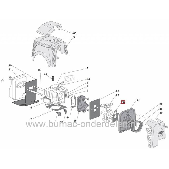 Pakking Bosmaaiers Stiga SB51S - SB51DS - SB51FS, Castel Garden XB51S - XB51DS - XB51FS, Filterhuis Pakkingen voor Bosmaaiers - Bermmaaiers - Trimmers van Stiga - Castelgarden - Alpina en Mountfield