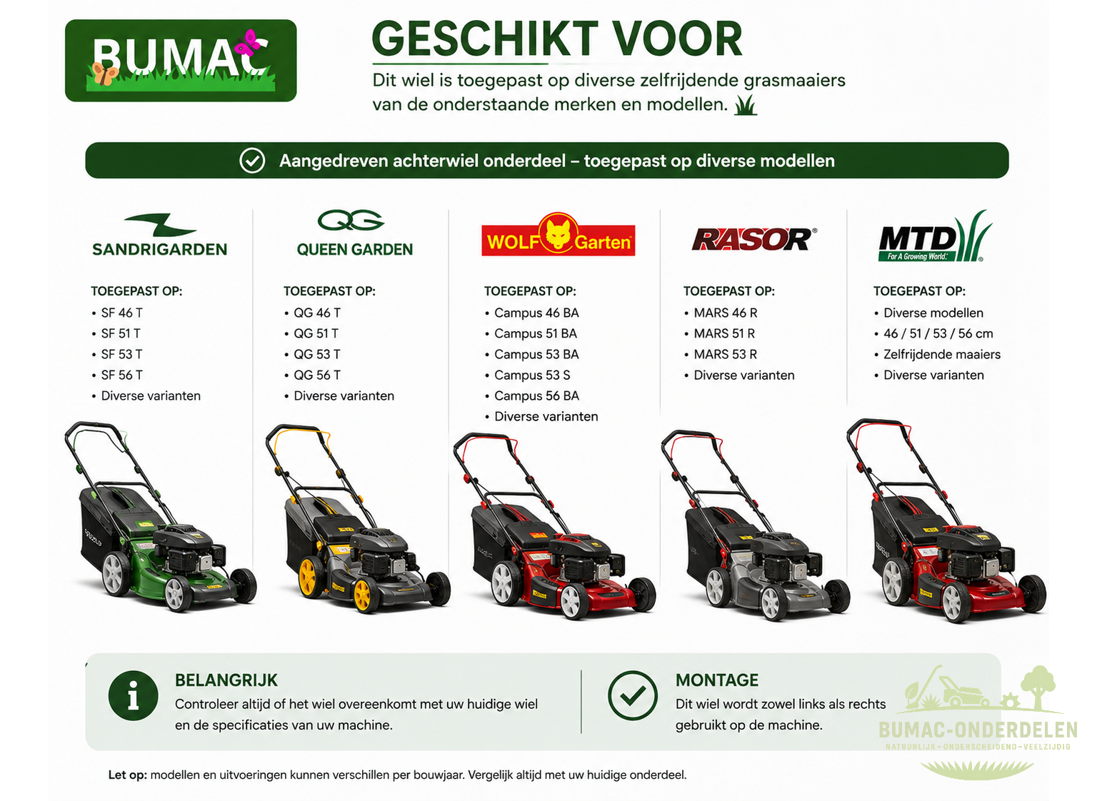 Origineel MTD aangedreven achterwiel onderdeel 200 mm voor Sandrigarden, Wolf-Garten en Rasor grasmaaiers