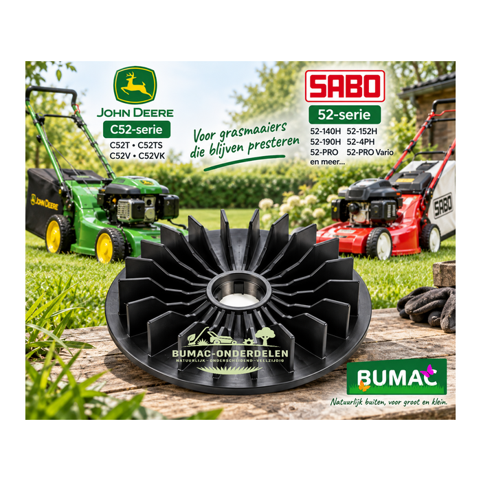 Ventilator-meshouder / waaier onderdeel 255 mm met 27/32 mm opname voor Sabo 52-serie en John Deere C52-serie