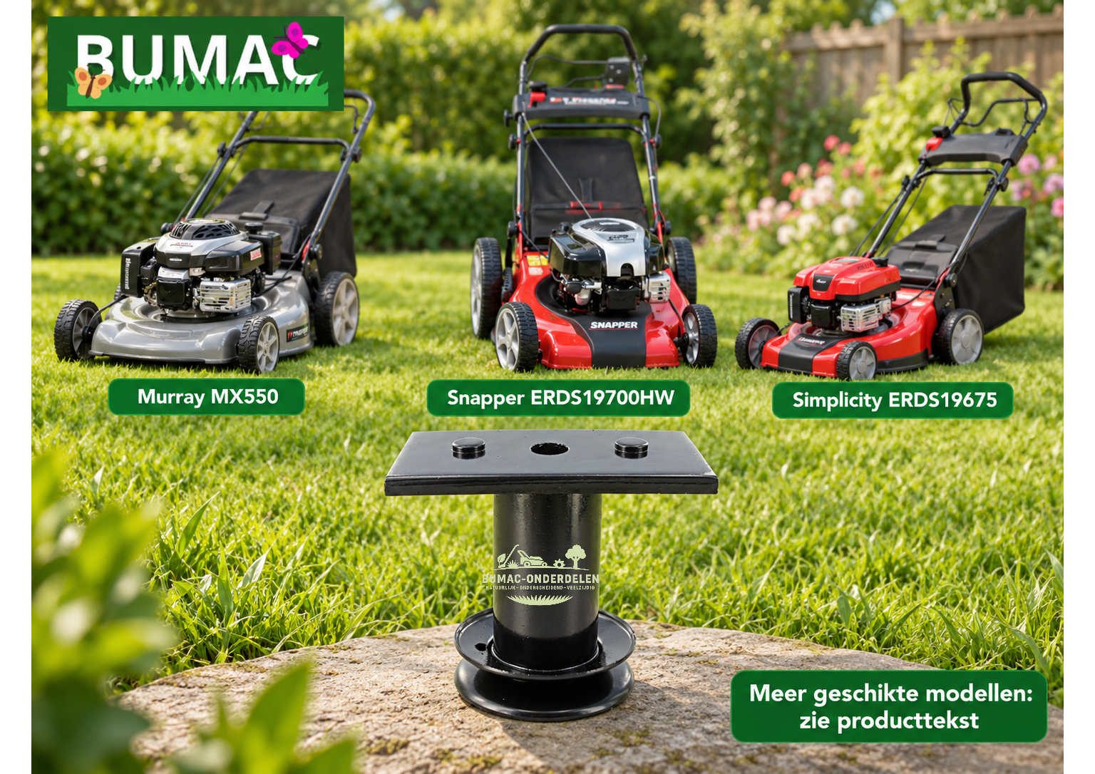 Meshouder onderdeel met dubbele riemschijf 22,2 mm voor Murray, Snapper en Simplicity grasmaaiers