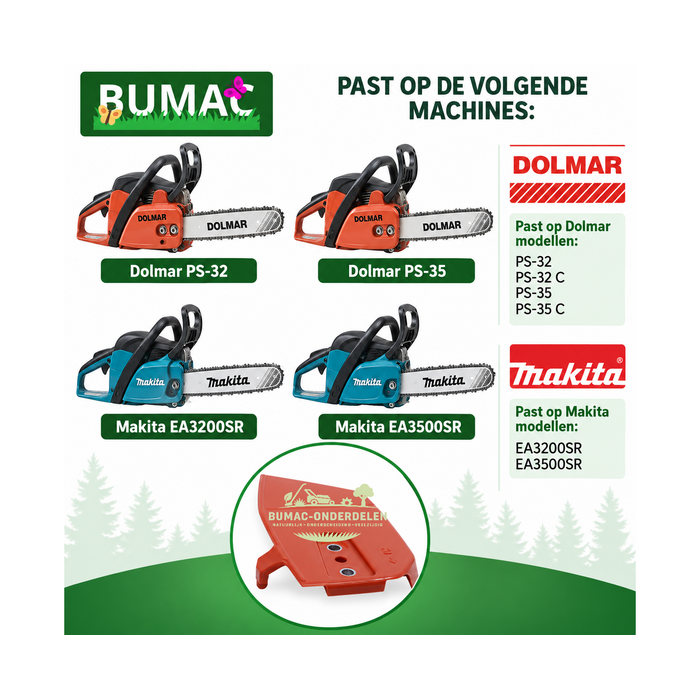 Zijkap en koppelingsdeksel onderdeel voor Dolmar PS-32, PS-32 C, PS-35 en PS-35 C