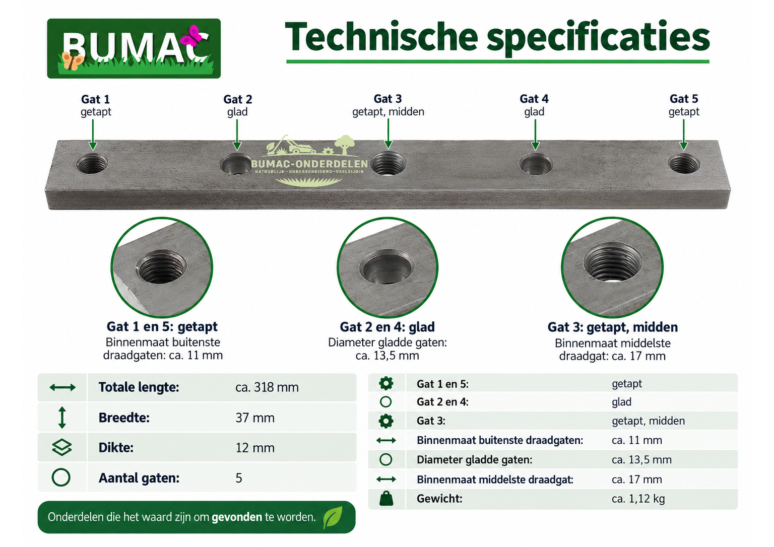 Meshouder onderdeel 318–319 x 37 x 12 mm voor Snapper, Craftsman en Simplicity rear-engine riders
