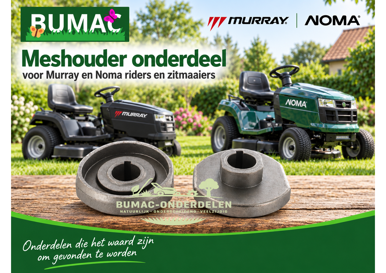 Meshouder onderdeel 15,8 mm voor Murray en Noma riders en zitmaaiers
