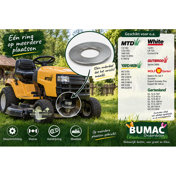 MTD conische ring onderdeel voor White, Yard-Man, Gutbrod en WOLF-Garten zitmaaiers