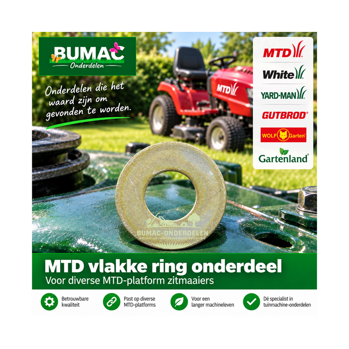 MTD vlakke ring onderdeel voor White, Gutbrod, Yard-Man en WOLF-Garten zitmaaiers