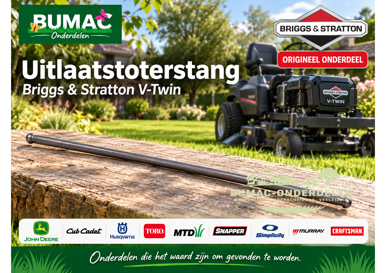 Stalen uitlaatstoterstang onderdeel voor Briggs & Stratton V-Twin motoren