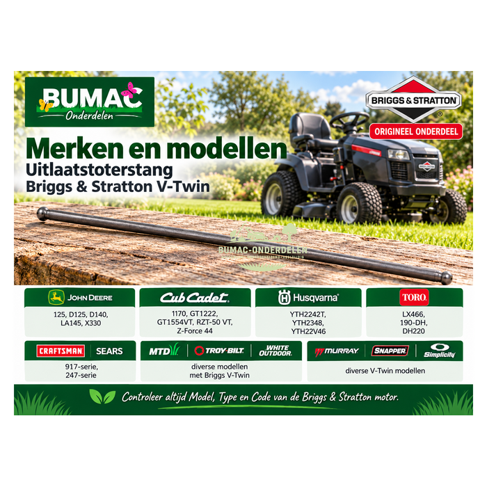 Stalen uitlaatstoterstang onderdeel voor Briggs & Stratton V-Twin motoren