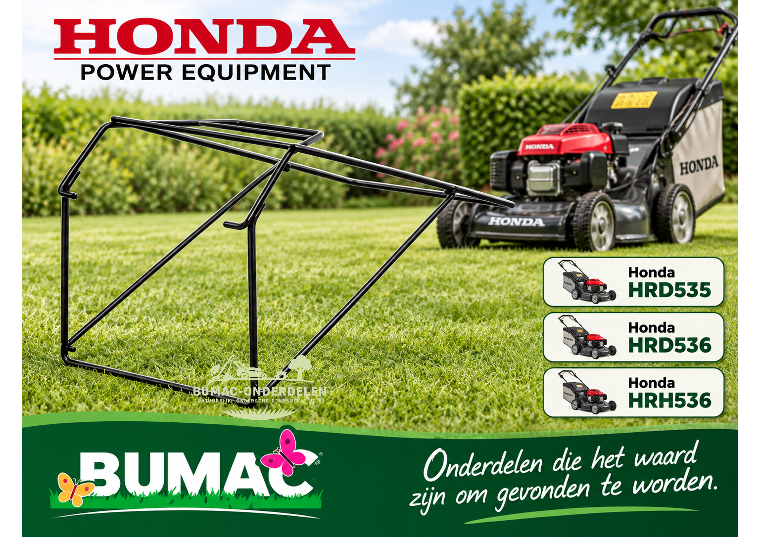 Metalen grasopvangframe onderdeel voor Honda HRD535, HRD536 en HRH536