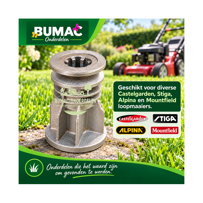 Meshouder onderdeel met poelie voor Castelgarden PA504 PA504TR en PA504TRE 22,2 mm