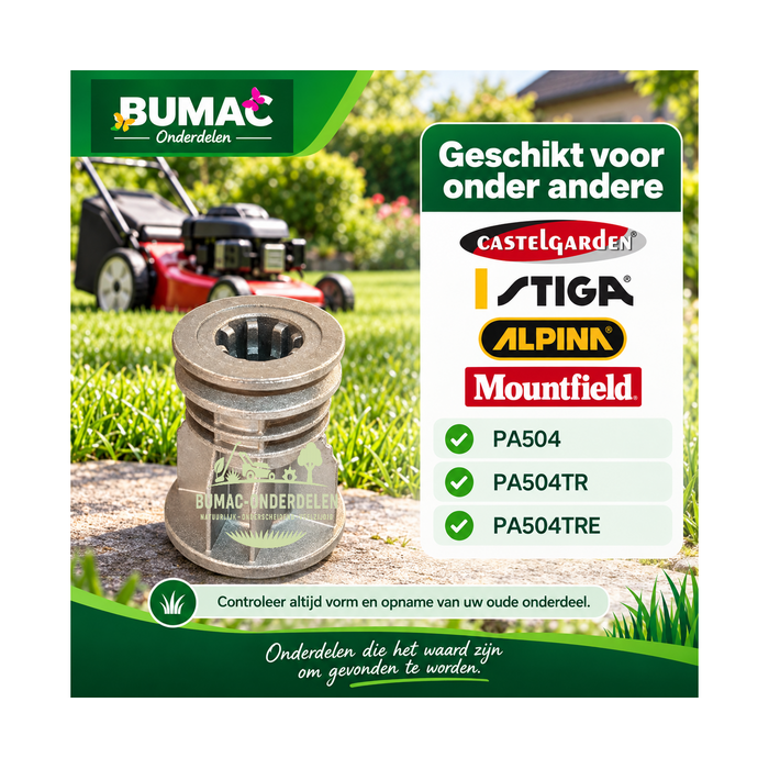 Meshouder onderdeel met poelie voor Castelgarden PA504 PA504TR en PA504TRE 22,2 mm