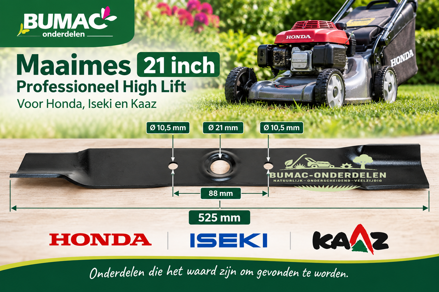 Professioneel High Lift maaimes onderdeel Honda 21 inch ca. 525 mm