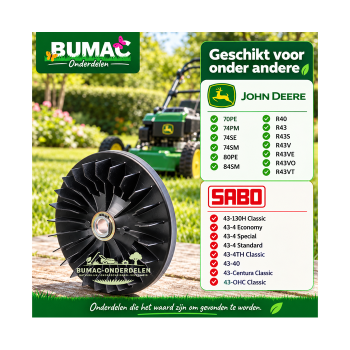 Waaier met meshouder onderdeel voor John Deere en Sabo loopmaaiers 22,2 mm
