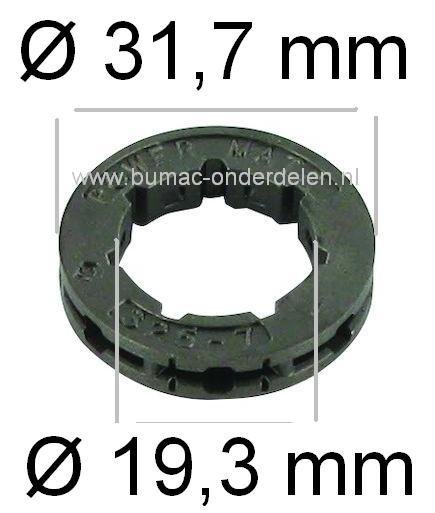 Aandrijftandwiel Aandrijfring voor Koppelingstrommel op Kettingzaag van Stihl, Husqvarna, Jonsered, Dolmar, Makita, Echo, OleoMac, Partner, Hitachi