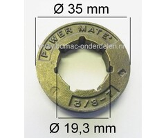 Aandrijftandwiel 3/8 Aandrijfring voor Koppelingstrommel op Kettingzaag van Stihl, Husqvarna, Jonsered, Dolmar, Makita, Hitachi, MTD, Stiga, CastelGarden, Wolf, Alko,