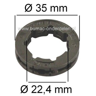 Tandwiel 3/8 Aandrijfring voor Koppelingstrommel op Kettingzaag van Stihl, Husqvarna, Jonsered, Dolmar, Makita, Hitachi