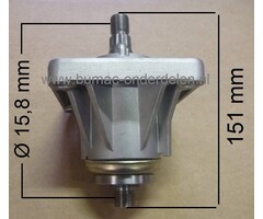 Linker Mesas 151 mm met Lagerhuis en lagers Compleet voor MTD - Yardman - Wolf - Cub Cadet - White en Bolens Zitmaaier