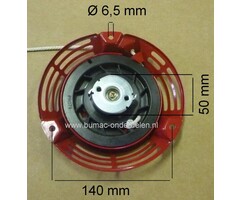 Handstarter voor Honda met 2 Startpallen GXV140 Motor op HRA215, HRA2150, HR1950, HR2150,  HRC215 Grasmaaier, Tuinfrees, Cart, Hakfrees, Kantensnijder, Kooimaaier, Zodensnijder, Bladblazer, Houtversnipperaar, Kloofmachine, onderdeel, GXV140