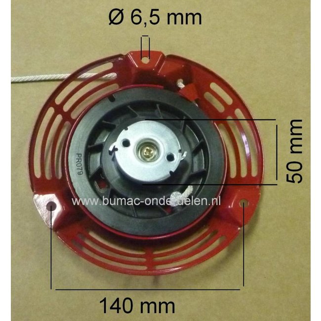 Handstarter voor Honda met 2 Startpallen GXV140 Motor op HRA215, HRA2150, HR1950, HR2150,  HRC215 Grasmaaier, Tuinfrees, Cart, Hakfrees, Kantensnijder, Kooimaaier, Zodensnijder, Bladblazer, Houtversnipperaar, Kloofmachine, onderdeel, GXV140