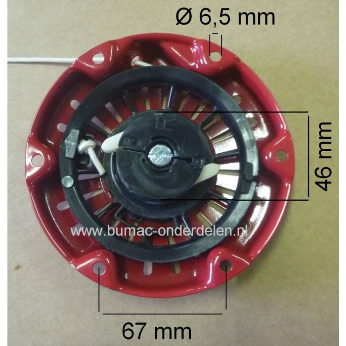 Starter Honda GX100 Motor op Trilplaat - Aggregaat - Generator - Tuinfrees - Houtversnipperaar - Waterpomp, Handstarter Compleet voor Motoren met een Horizontale Krukas