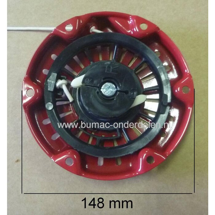 Starter Honda GX100 Motor op Trilplaat - Aggregaat - Generator - Tuinfrees - Houtversnipperaar - Waterpomp, Handstarter Compleet voor Motoren met een Horizontale Krukas