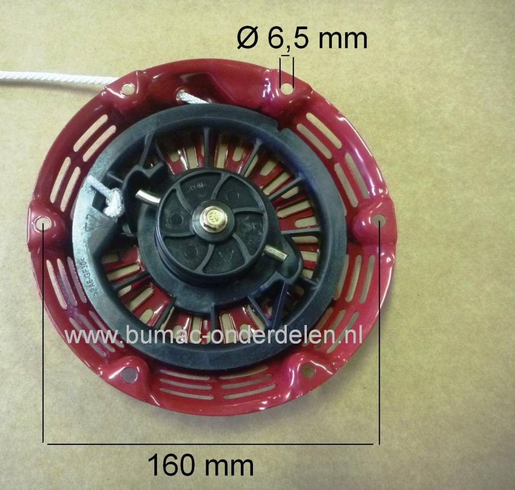 Handstarter voor Honda met 2 Startpallen voor de GX120 - GX160 & GX200 op Kantensnijder - Kooimaaier - Trilplaat - Kart - Verticuteermachine - Kloofmachine - Hakselaar - Zodensnijder - Veegmachine