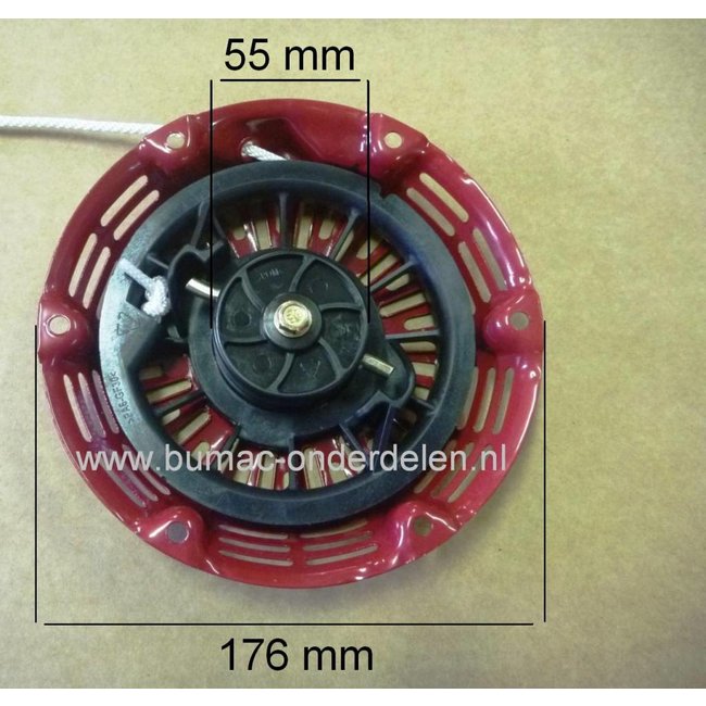 Handstarter voor Honda Compleet met 2 Startpallen voor de GX120 - GX160 & GX200 op Kantensnijder - Kooimaaier - Trilplaat - Kart - Verticuteermachine - Kloofmachine - Hakselaar - Zodensnijder - Veegmachine