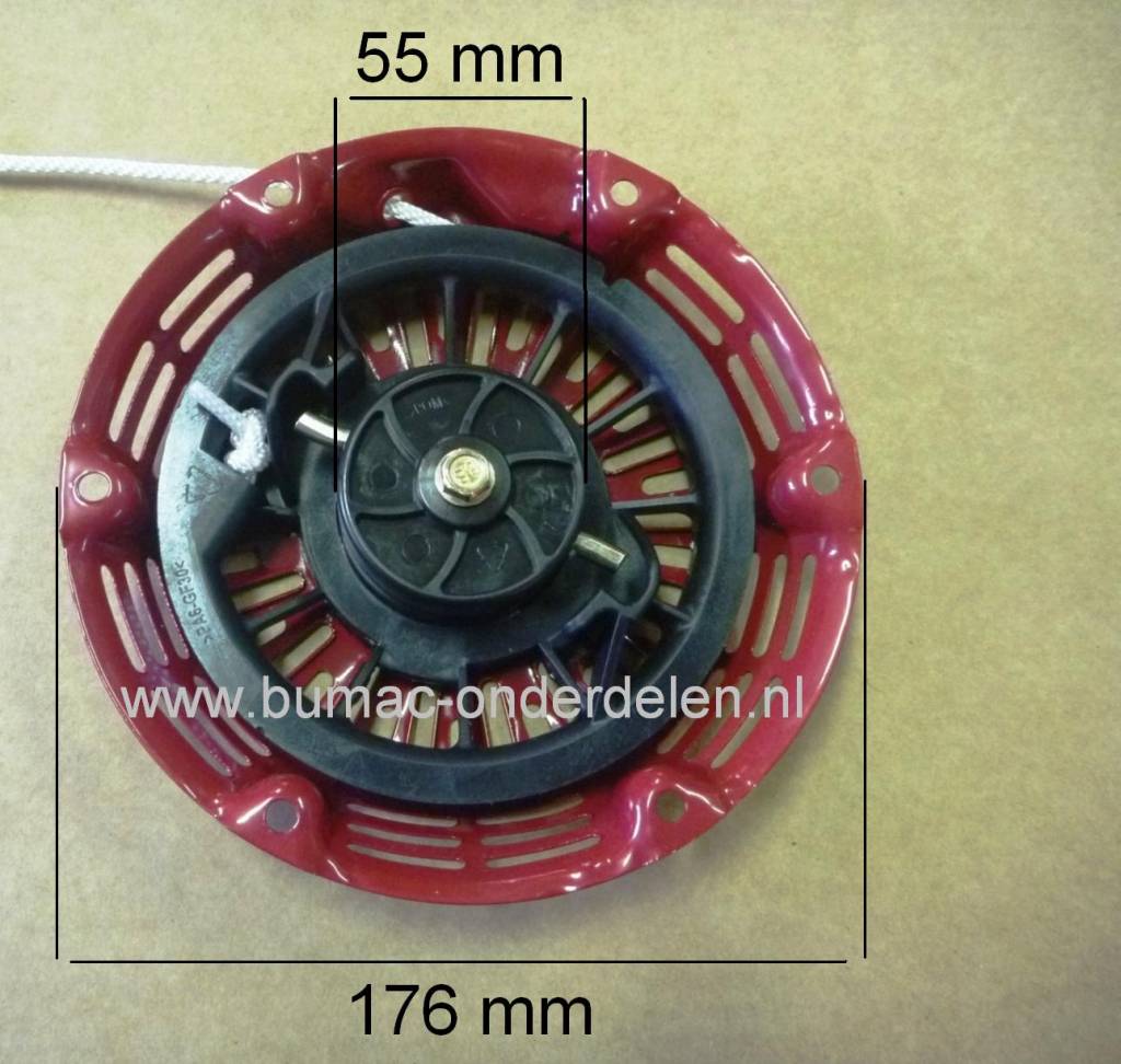 Handstarter voor Honda met 2 Startpallen voor de GX120 - GX160 & GX200 op Kantensnijder - Kooimaaier - Trilplaat - Kart - Verticuteermachine - Kloofmachine - Hakselaar - Zodensnijder - Veegmachine