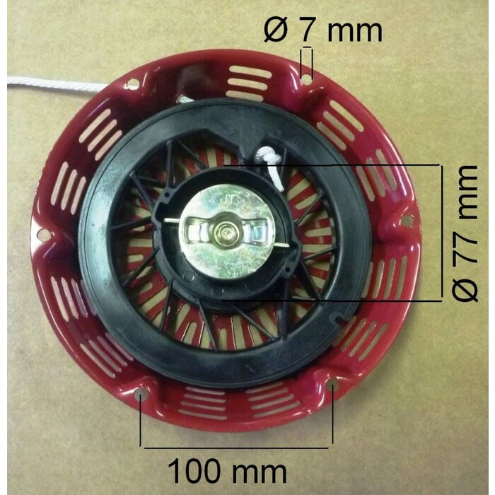 Handstarter voor Honda en Loncin Compleet met 2 Startpallen voor HONDA GX340, GX390 en LONCIN G340F, G340FD, G390F, G390FD motor, Starter voor Houtversnipperaar, Aggregaat, Trilplaat, Cart, onderdeel