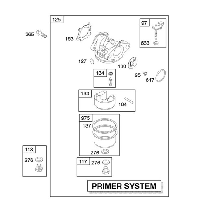 Carburateur voor B&S Motoren voor Grasmaaiers, Gazonmaaiers, Grasmachines met Briggs and Stratton Motor Carburator