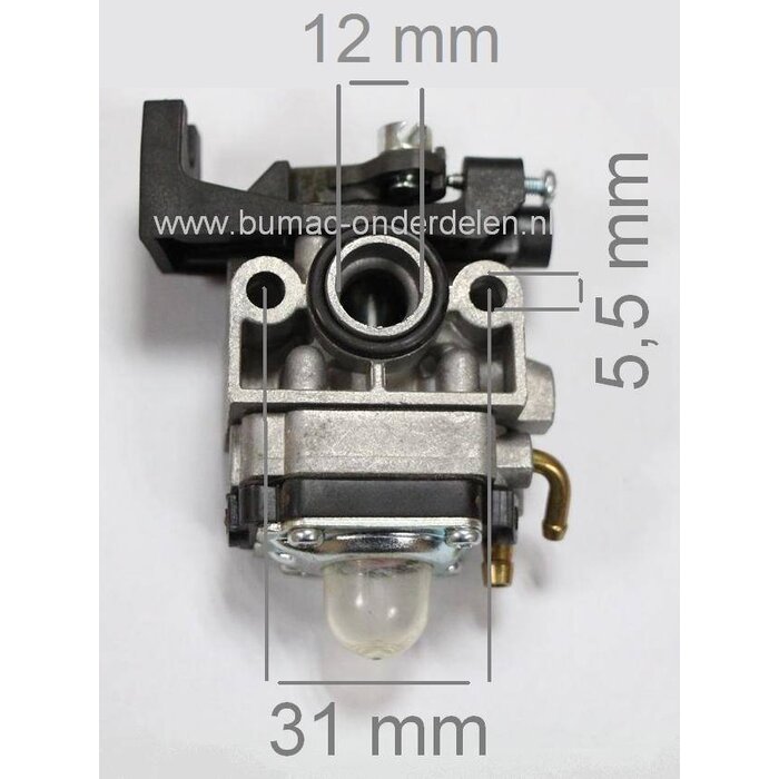 Carburateur voor Honda GX25 en GX35 Motor op Bosmaaier - Bladblazer - Trimmer - Heggenschaar - Bermmaaier, Membraan Carburator GX 25, GX 35, onderdeel