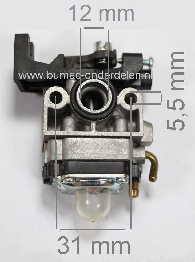 Carburateur voor Honda GX25 en GX35 Motor op Bosmaaier - Bladblazer - Trimmer - Heggenschaar - Bermmaaier, Membraan Carburator GX 25, GX 35, onderdeel