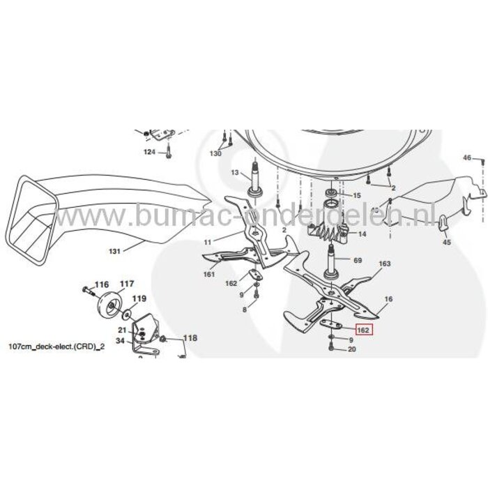 Meshouder voor het bevestigen van Dubbel Maaimes op de Mesas bij Zitmaaier van Partner, Husqvarna, Wizard, Jonsered, Mcculloch, Lazer Zitmaaiers