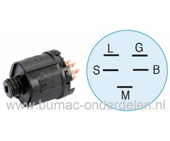 Contactslot voor Alko, Solo en Brill Zitmaaier T13-102 HDS - T13-85HD - T15-102 Marina - T17-102HD - T18-102HD - T18-102HDE - T20-102HD - T20-102HDE Masport - Classic T850R - Classic T1000HR, T16102HDE Powerline, Sleutelcontact, Contact Sloten