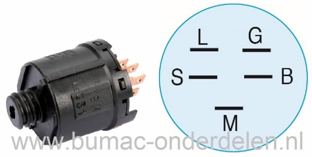 Contactslot voor Alko, Solo en Brill Zitmaaier T13-102 HDS - T13-85HD - T15-102 Marina - T17-102HD - T18-102HD - T18-102HDE - T20-102HD - T20-102HDE Masport - Classic T850R - Classic T1000HR, T16102HDE Powerline, Sleutelcontact, Contact Sloten