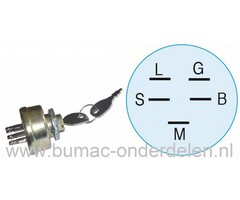 Contactslot voor meerdere type Stiga, Murray, Noma, JohnDeere, Roper, Toro, MTD, Honda, Westwood, Husqvarna, Jonsered, Alko, Zitmaaiers en Frontmaaiers, onderdeel