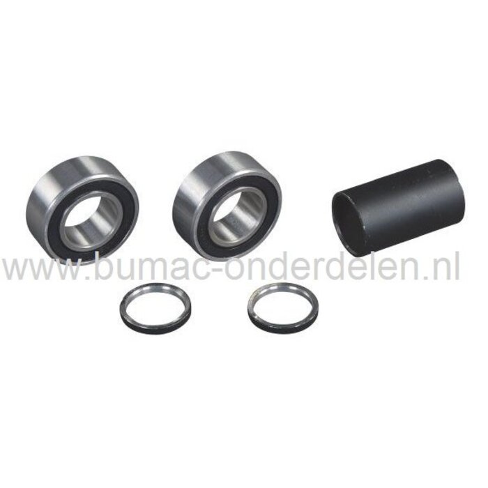 Achterwiellager voor Alko 8-55 en 9-55 Zitmaaier - Grasmaaier - Skelter, Lagerset vervangt oude Type Flenslager van Alko in Achterwiel