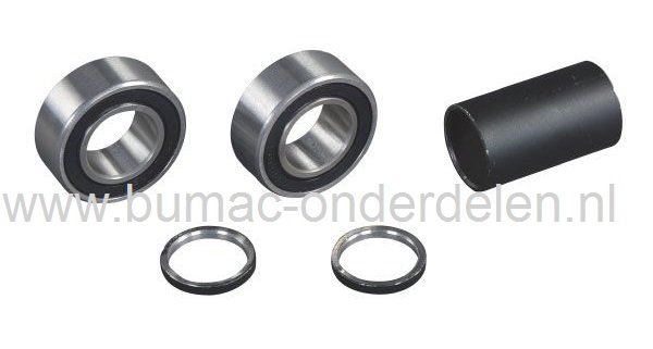 Achterwiellager voor Alko 8-55 en 9-55 Zitmaaier - Grasmaaier - Skelter, Lagerset vervangt oude Type Flenslager van Alko in Achterwiel