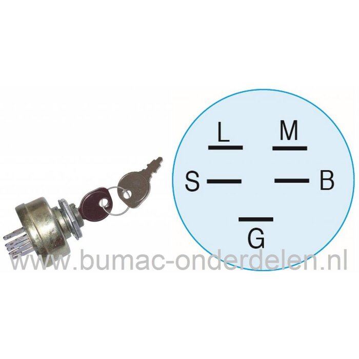 Contactslot voor Murray - Gravely - Noma Zitmaaier - Frontmaaier - Tuintrekker, Contactsloten, Sleutelcontact, Contact Sloten