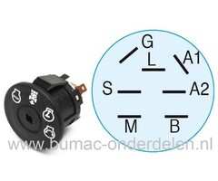 Contactslot voor AYP - Bolens - Craftsman - Cub Cadet - Husqvarna - John Deere - Jonsered - Lazer - McCulloch - MTD -Roper - White - Wizard - Wolf - Yardman - Yardpro Zitmaaiers - Frontmaaiers, Contactsloten, Sleutelcontacten, Contact Slot, YT4000