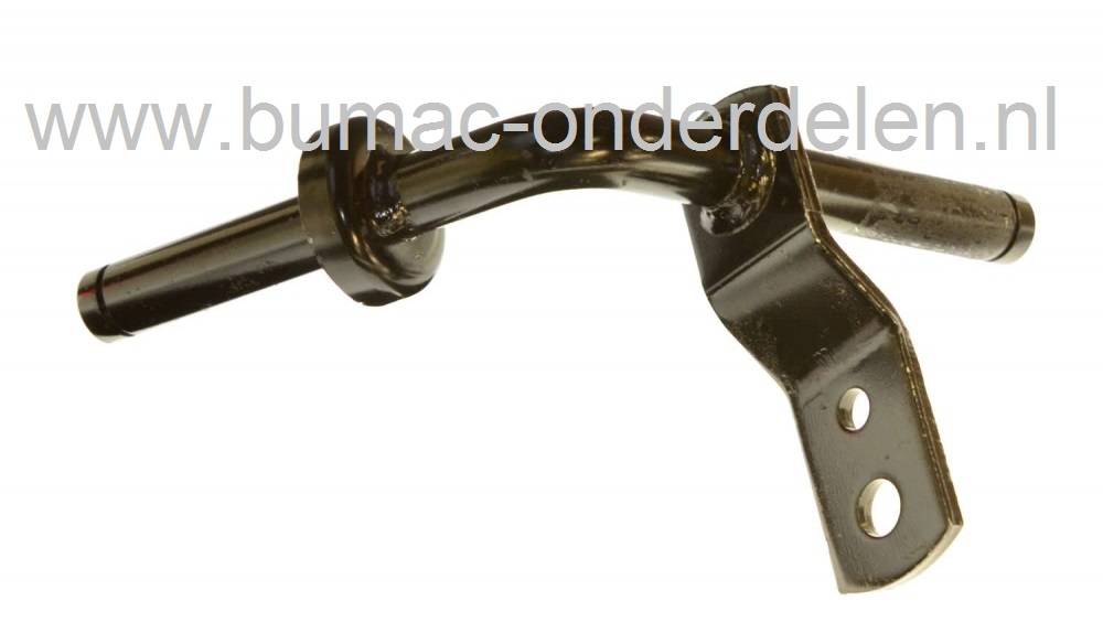 Wielas Rechts voor Zitmaaier van Husqvarna, Wizard, Lazer, Partner, Jonsered, Mcculloch, Yardpro, AYP REchter Fusee Tuintrekkers, Wielhouder voor Zitmaaiers met Gietijzeren of Stalen Vooras Wielassen Husqvarna Onderdeel