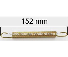 Veer 152 mm  voor Rem van Maaidekpoelie bij Zitmaaiers oa 92 Cm, Castel Garden - Stiga - Alpina - Mountfield, spanveer voor Zitmaaier - Frontmaaier - Tuintrekker, onderdeel