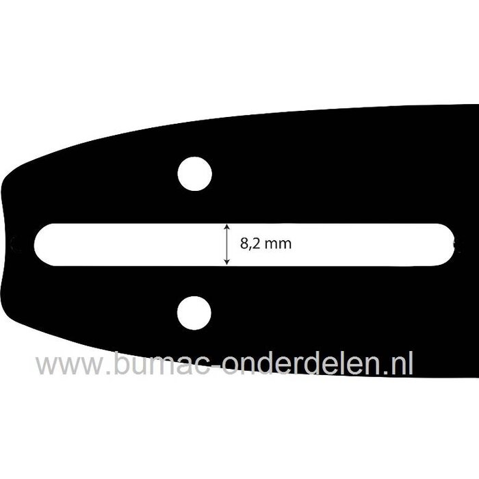 ZaagBlad 40 Cm voor Dolmar en Makita Kettingzaag PS34 - PS36 - PS41 en PS45 Motorzaag, Geleide Blad voor 3/8 Hobby Ketting op Electrische en Lichte Benzine Kettingzagen