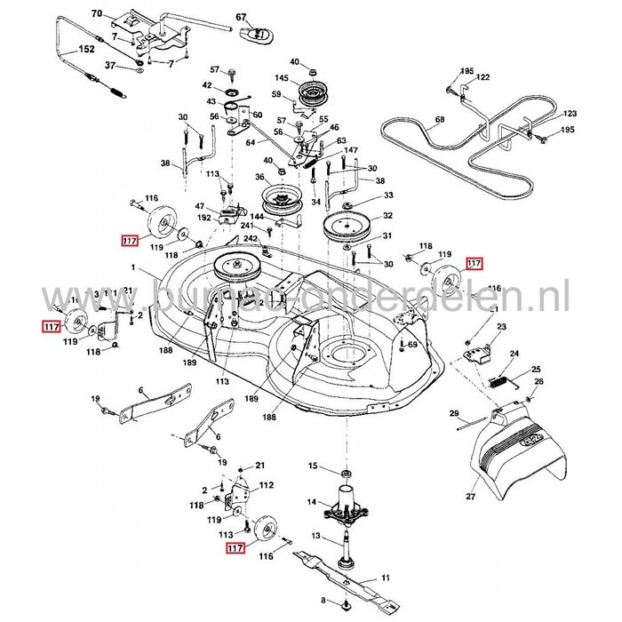 Steunwiel Craftsman, Husqvarna, Jonsered, McCulloch, Wizard, Roper, Partner, Yardpro, Lazer, AYP Zitmaaier, Frontmaaier, Tuintrekker, Loopwiel, Maaidekwiel, Steun Wielen voor Maaidek, Craftsman YT4000